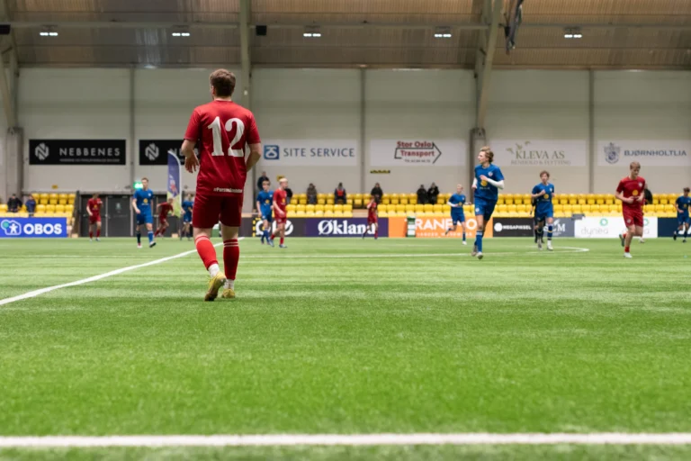 player at college soccer showcase